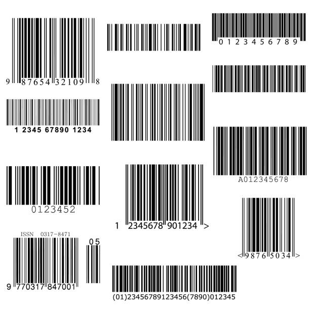 stockillustraties, clipart, cartoons en iconen met set van vector barcodes. - streepjescode