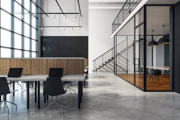 istock Contemporary coworking office interior 945885402