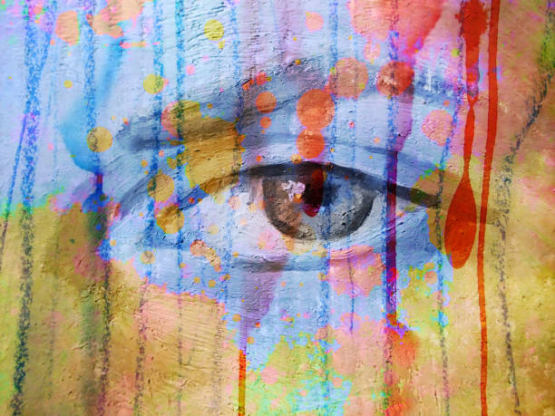 Textured and Painted colorful Eye