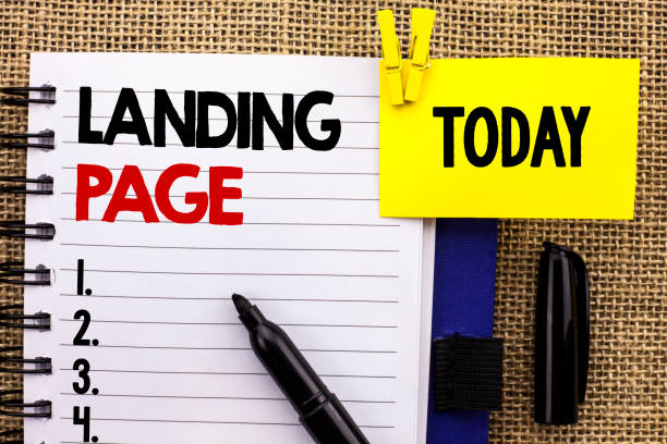 istock Word writing text Landing Page. Business concept for Website accessed by clicking a link on another web page written on Notebook book on jute background Today with Clip Marker next to it. 945892648