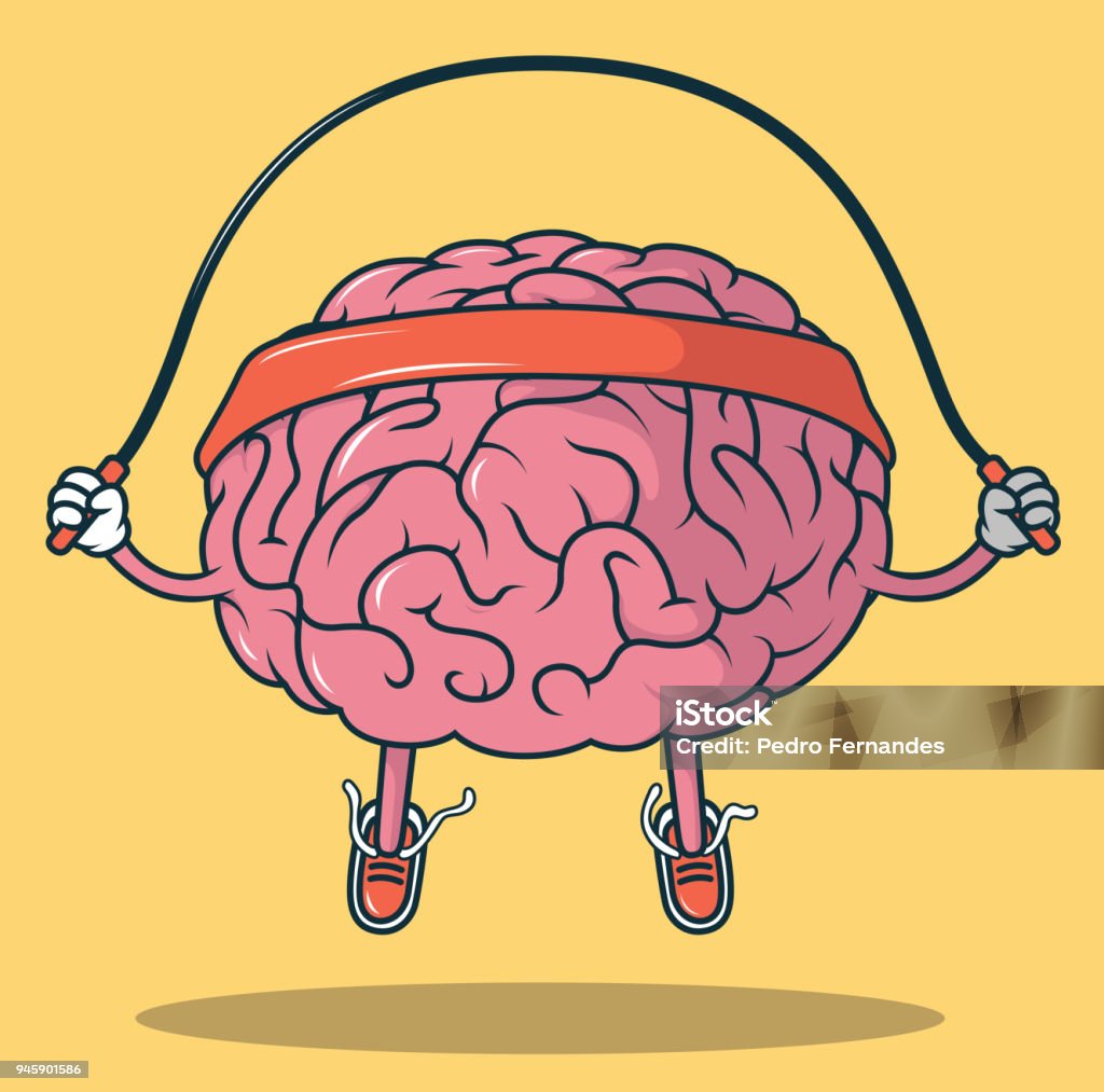 Illustration vectorielle de cerveau de corde de saut - clipart vectoriel de Exercice physique libre de droits