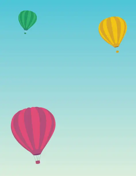 Vector illustration of Sky Backdrop with Hot Air Balloons