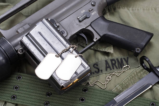 istock bayonet with US ARMY uniform 945902360