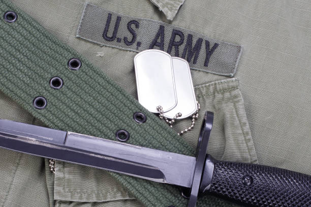 istock bayonet with US ARMY uniform 945902460