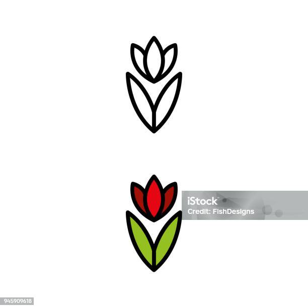Flower 17 Stock Illustration - Download Image Now - Tulip, Icon Symbol, Blossom