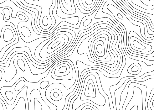 Topographic map backdrop. Conditional geography scheme and the terrain path. Contour line abstract background.