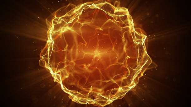 istock Yellow futuristic sci-fi plasma form 945925156