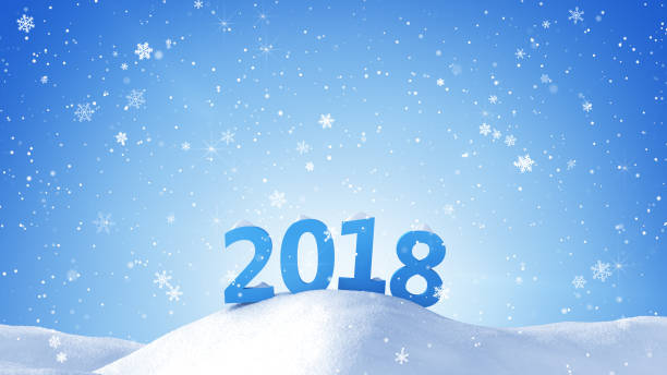 istock New year 2018 sign in snow drift 3D rendering 945925208
