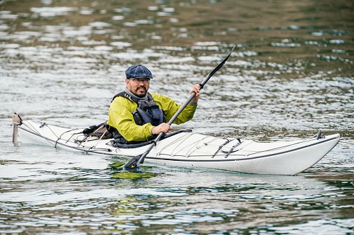 Man enjoying a sea kayak