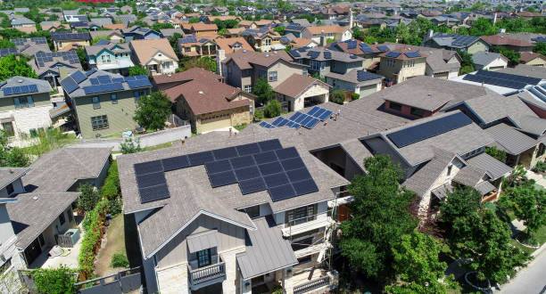 istock Climate Ready for the future Mueller Suburb Solar Panel Rooftops and Modern Austin Living 945938114