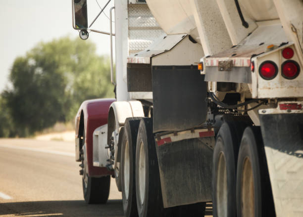 istock Side of Semi Truck on Highway 945941438