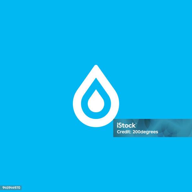 Water Aqua Drop Element Logo Icon Symbol Stock Illustration - Download Image Now - Drop, Water, Logo