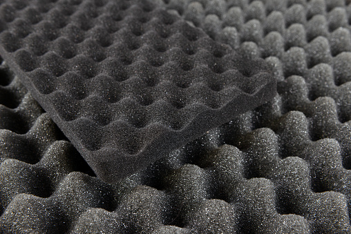 Detail of Acoustic Foam in Recording Studio