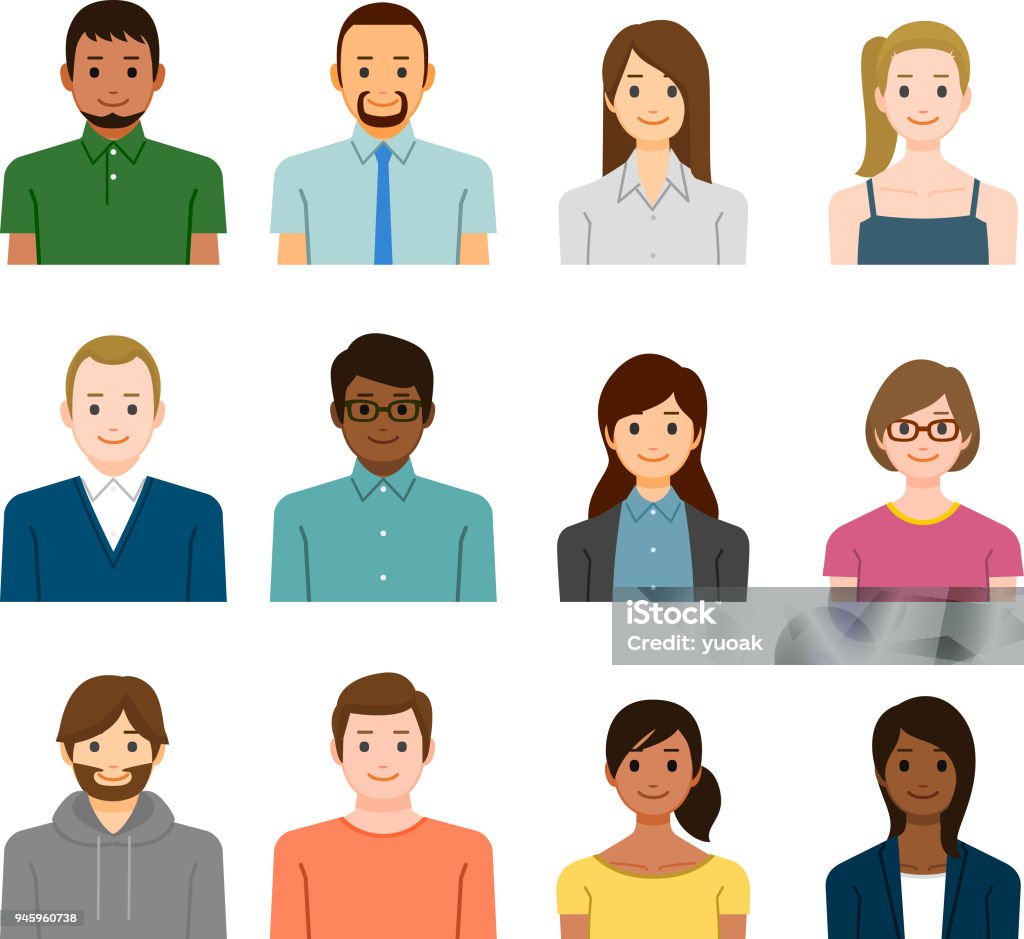 People avatars 16 People avatars. People stock vector