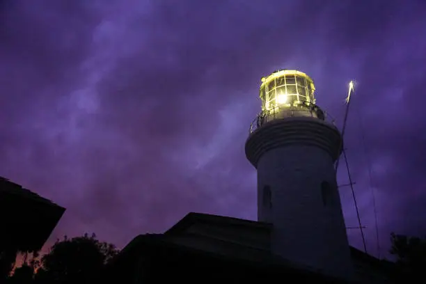 An artificial light that lights up the night of the surrounding forest and coast, well hidden into the forest and only access is thru a 3km of hiking.