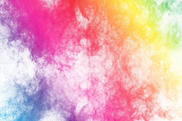 istock Abstract multi color powder explosion on white background.  Freeze motion of color dust  particles splashing. Painted Holi in festival 945982466