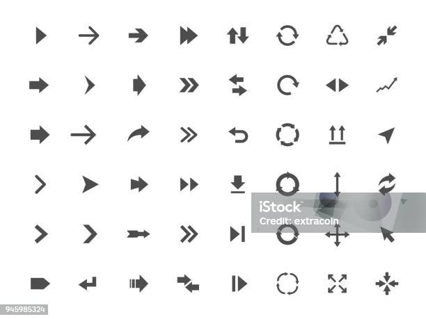 Arrow Icons Set Stock Illustration - Download Image Now - Arrow Symbol, Icon Symbol, The Way Forward