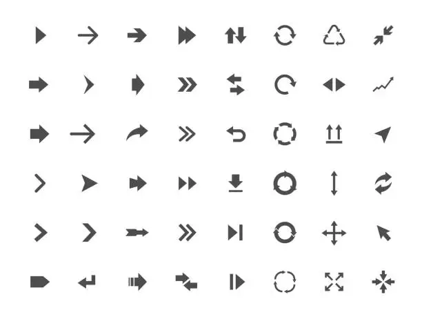 Vector illustration of Arrow icons set