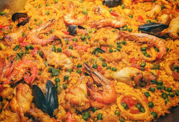 istock Food backgrounds Paella 945988934