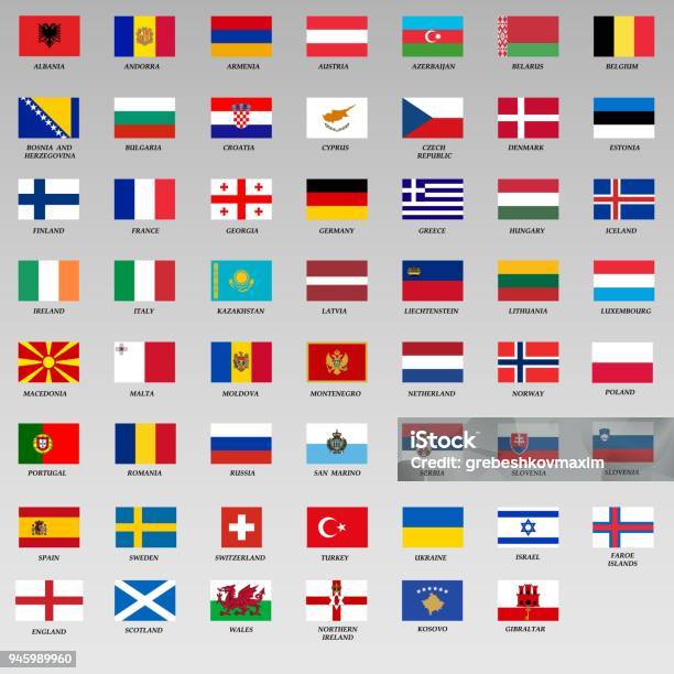 Flags Of Europe Stock Illustration - Download Image Now - Albania, Belarus, Belgium