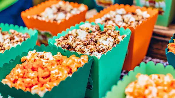 Popcorn in candybar at a children's party