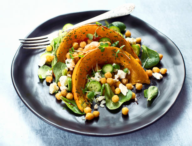 istock Roasted pumpkin salad with feta 945996778