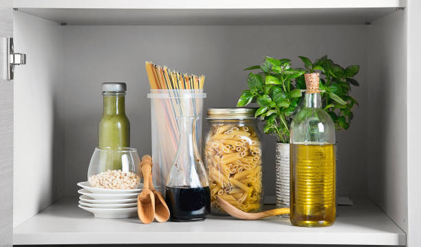 istock Kitchen pantry with italian food products 945997114