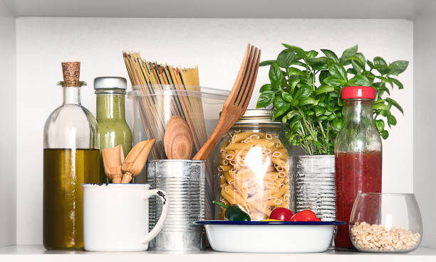 istock Kitchen pantry with italian food products 945997152
