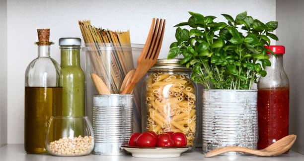 istock Kitchen pantry with italian food products 945997174