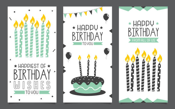 illustrazioni stock, clip art, cartoni animati e icone di tendenza di design della carta d'invito birhday - invitation greeting card birthday birthday card