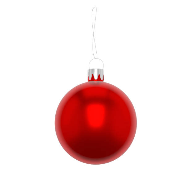 istock 3D Illustration Red Christmas ball with string, isolated on a white background. 946000704