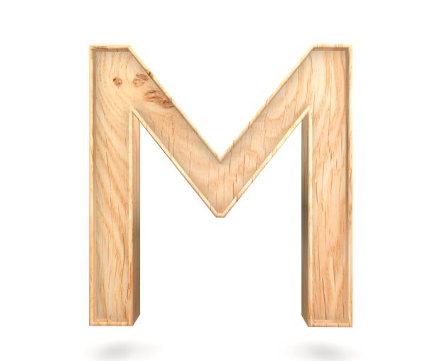 istock 3D decorative wooden Alphabet, capital letter M 946002118