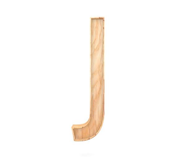 istock 3D decorative wooden Alphabet, capital letter J 946002288