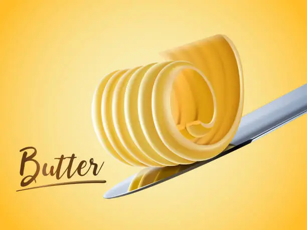 Vector illustration of Creamy butter element