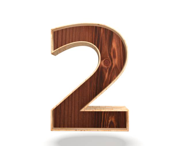 istock Decorative wooden alphabet digit zero symbol - 2. 3d rendering illustration. Isolated on white background 946004772