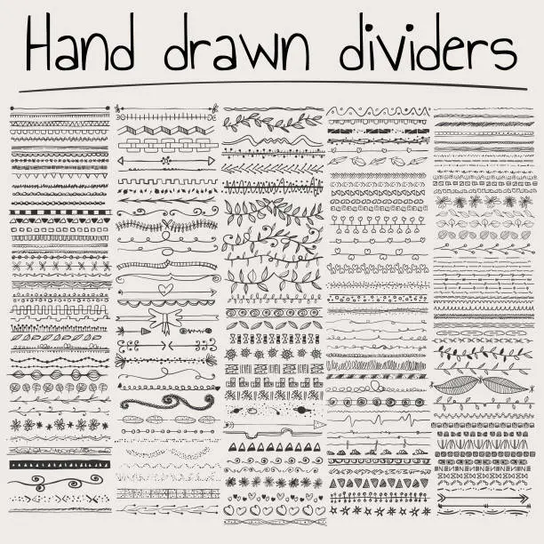 Vector illustration of Hand drawn dividers