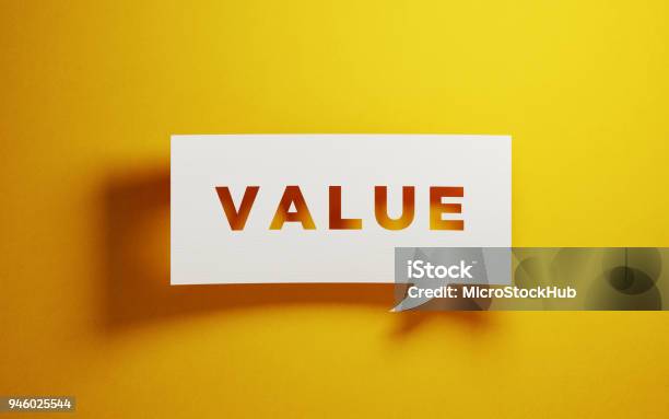 White Chat Bubble Over Yellow Background Stock Photo - Download Image Now - Honesty, Making Money, Advice