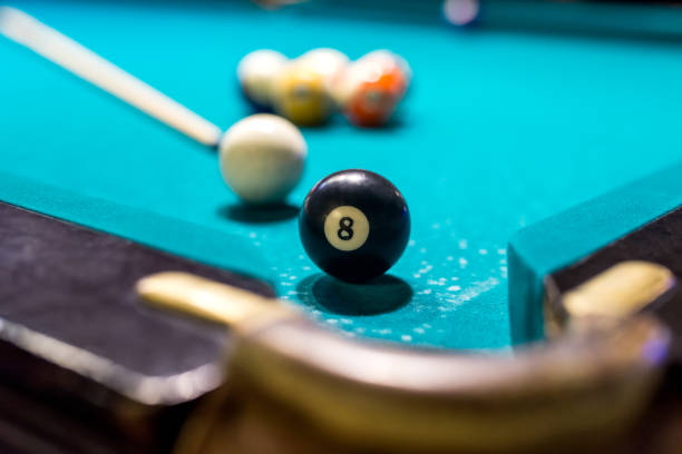 istock Macro focus on ball number eight, billiard 946028554