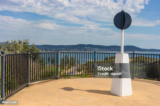 Survey Marker On A Clifftop Lookout Stock Photo - Download Image Now - Gosford, New South Wales, Australia