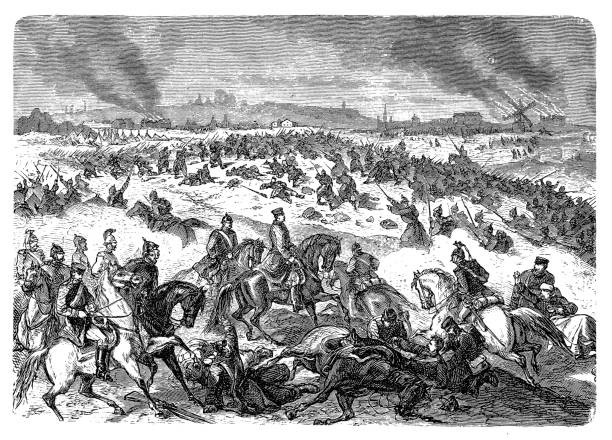 ilustraciones, imágenes clip art, dibujos animados e iconos de stock de la batalla de san quintín en 19 de enero de 1871 entre el ejército francés y el alemán 1 º ejército fue una batalla de la guerra franco-prusiana - franco prussian war