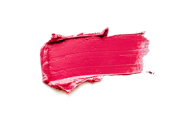 istock Smudged red lipstick isolated on white background 946032516