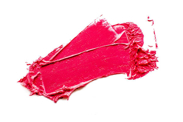 istock Smudged red lipstick isolated on white background 946032676