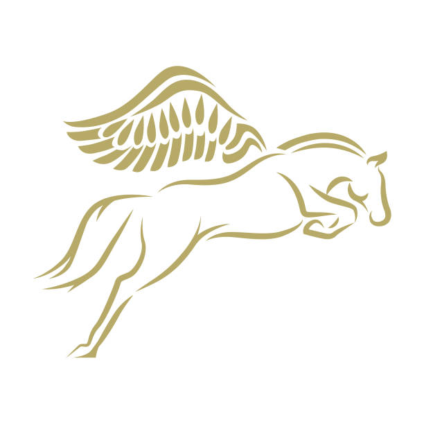 pegaz - pegasus horse symbol mythology stock illustrations