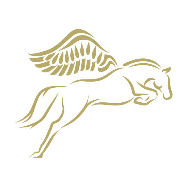 ilustrações de stock, clip art, desenhos animados e ícones de pegasus - pegasus horse symbol mythology