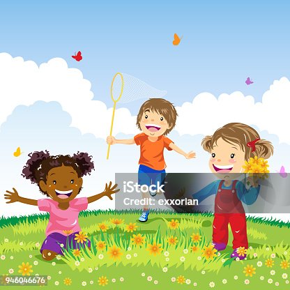 istock Kids Playing In Spring 946046676