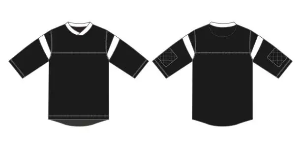 Vector illustration of Ice hockey shirts / sportswear illustration (black)
