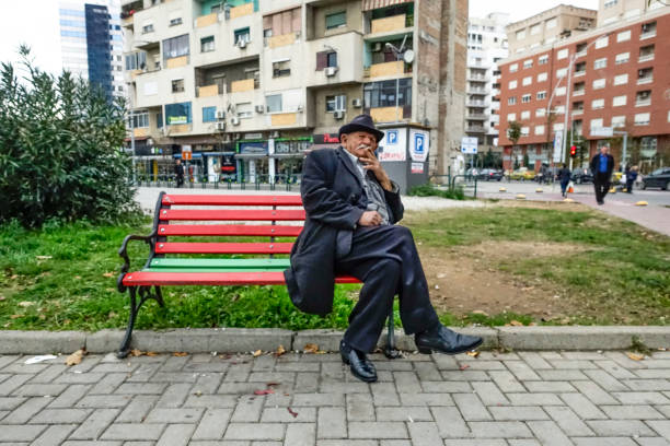Tirana, Albania November 28, 2018 Street life in this bustling city