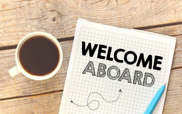 welcome aboard - new greetings imagens e fotografias de stock