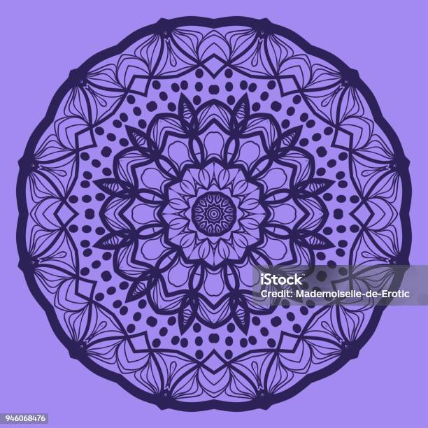 Vector Hand Drawn Flower Symbol Illustration Mandala Design For Fashion Surface Design Stock Illustration - Download Image Now