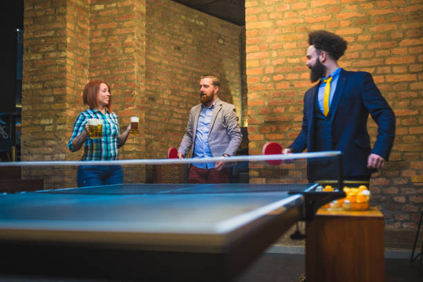 istock Group of young businessman taking break, having fun after work 946078362